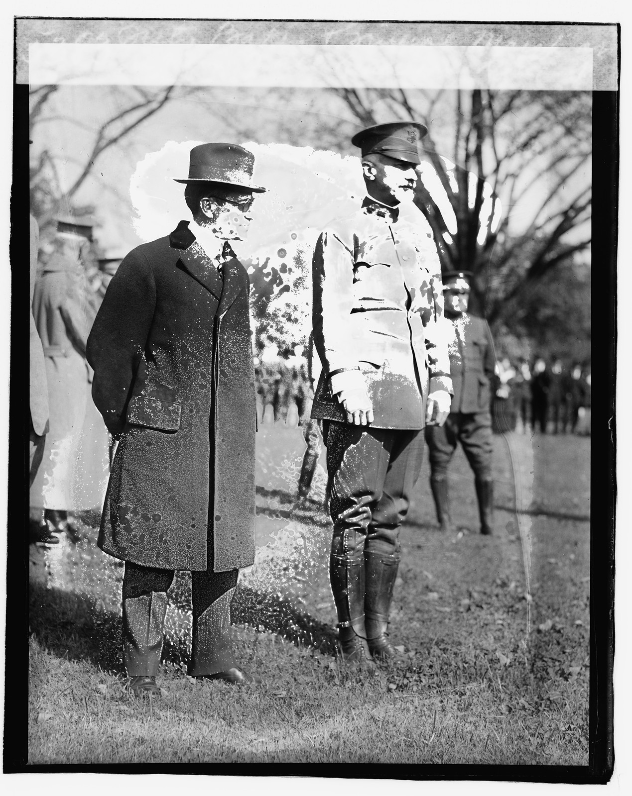 Secty. Baker & General Marsh [i.e., March] at review of all American Detachment, [between 1918 and 1920] — historic photograph
