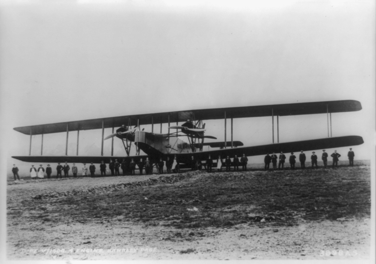 Handley Page type V/1500 four engined Berlin bomber with four Rolls Royce Eagle Mark VIII" engines ...", [between 1918 and 1925] — historic photograph