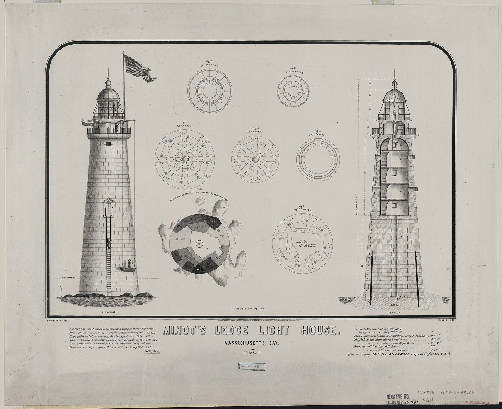 Minot's Ledge Light House, Massachusetts Bay — historic image