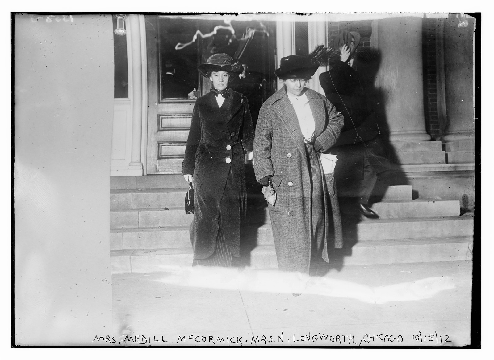 Mrs. Medill McCormick and Mrs. M. Longworth, Chicago, 10/15/12. — historic photograph
