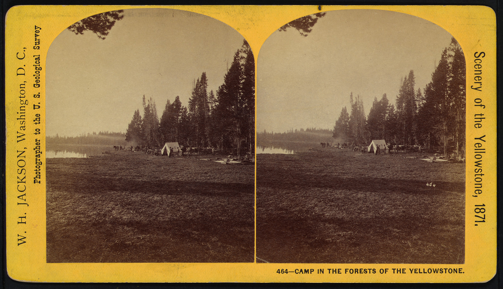 Camp in the Forests of the Yellowstone, 1871 — historic photograph