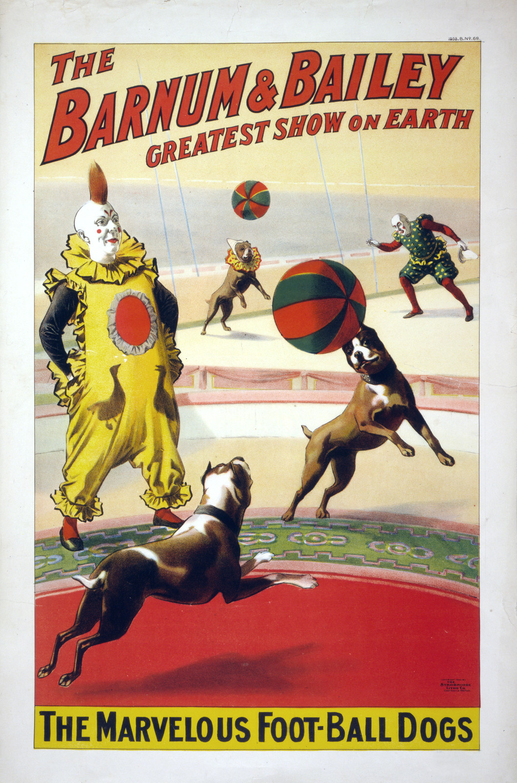 The Barnum & Bailey greatest show on earth The marvelous foot-ball dogs / The Strobridge Litho. Co., Cincinnati & New York., 1900 — historic image