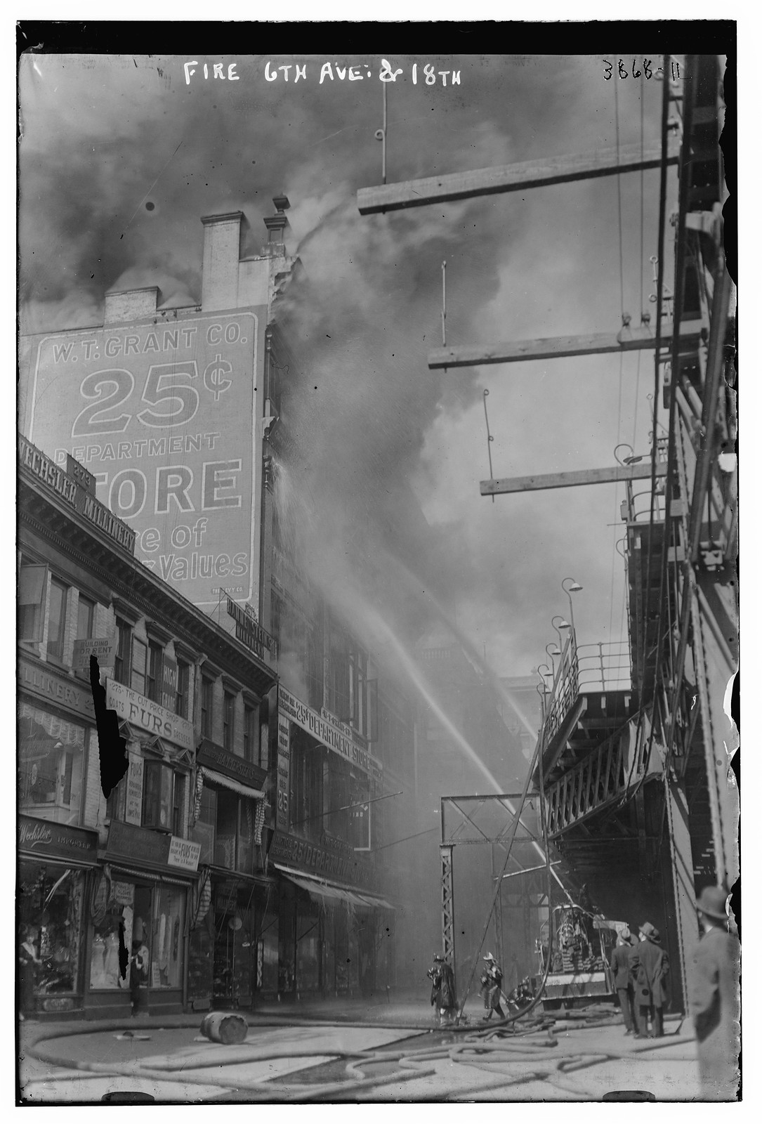 Fire -- 6th Ave. & 18th, 1916, 1916 — historic photograph