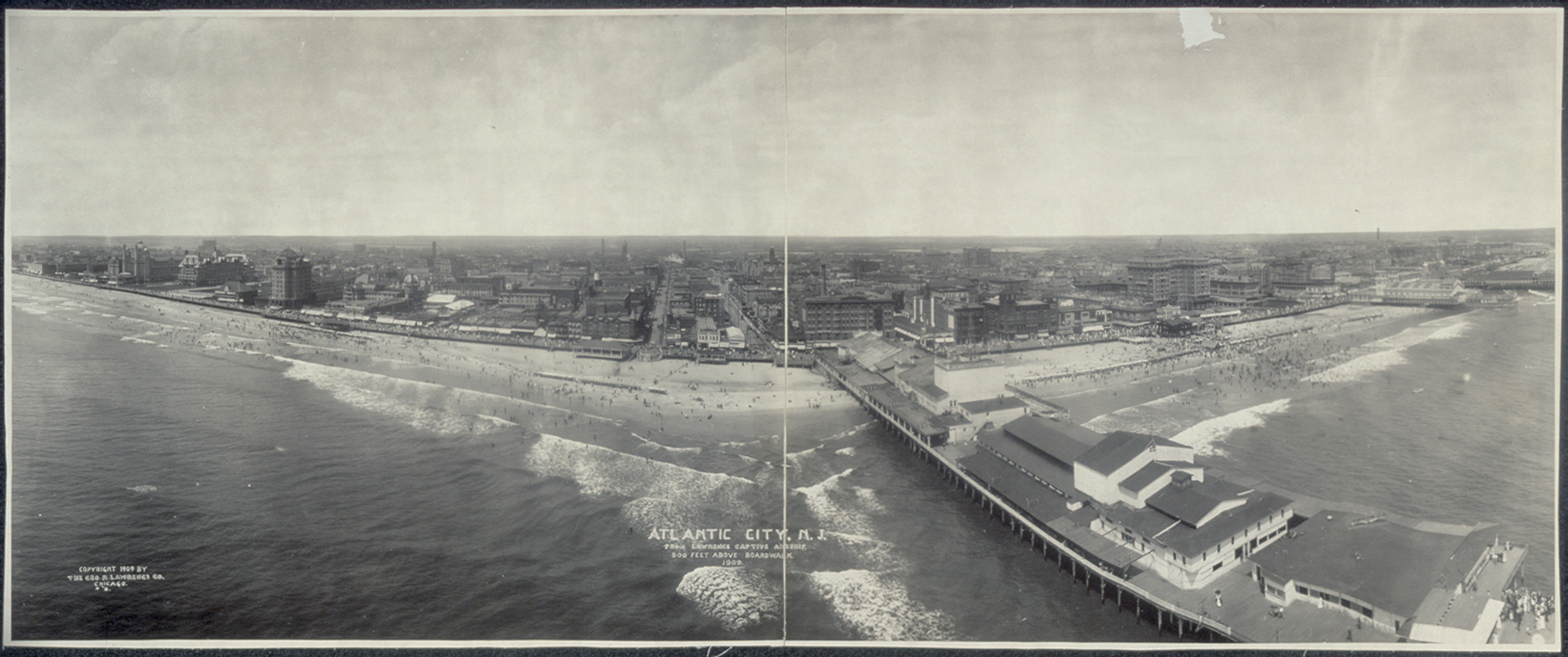 Atlantic City from Airship, New Jersey, 1909, 1909 — historic image