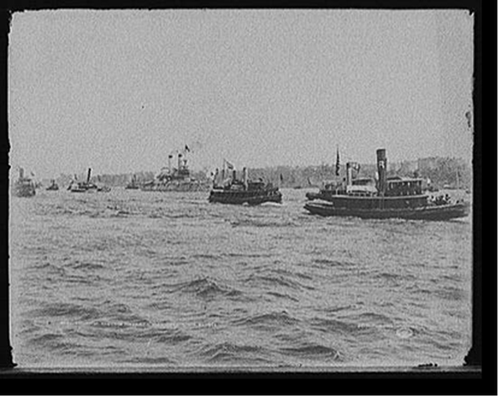 Return of Santiago fleet, New York Harbor, Aug. 20, 1898, 1898 Aug. 20. — historic photograph