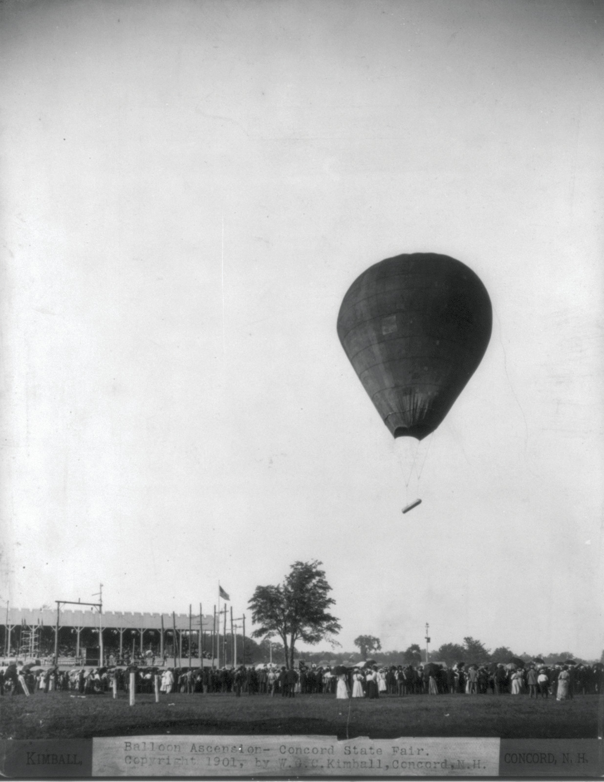 Balloon Ascension - Concord State Fair, Concord, N.H., c1901. — historic photograph