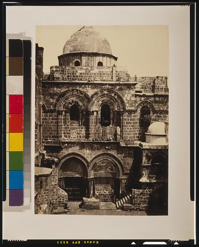 Entrance of the Church of the Holy Sepulchre, Jerusalem / Frith.
