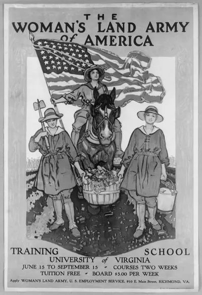 The Womans Land Army of America--Training school University of Virginia--Apply Womans Land Army U.S. Employment Service Richmond Va. / Herbert Paus.