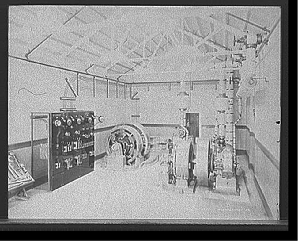 [Dynamo room with switchboard], [between 1900 and 1905] — historic photograph