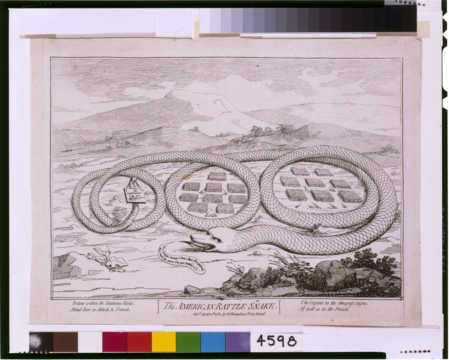 The American rattle snake, [London] : Pubd. by W. Humphrey, No. 227 Strand, 1782 April 12th. — historic print