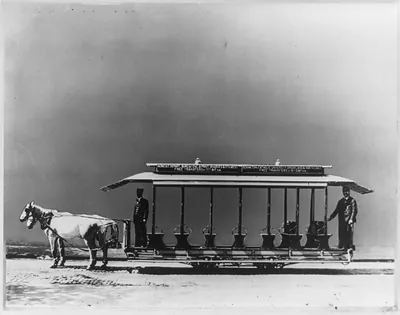 [Horse-drawn street railroad car, Washington, D.C.]