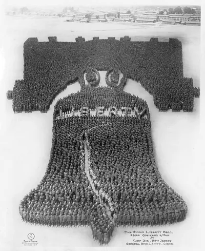 The Human Liberty Bell; 25000 officers and men at Camp Dix, New Jersey; General Hugh L. Scott, comdr.