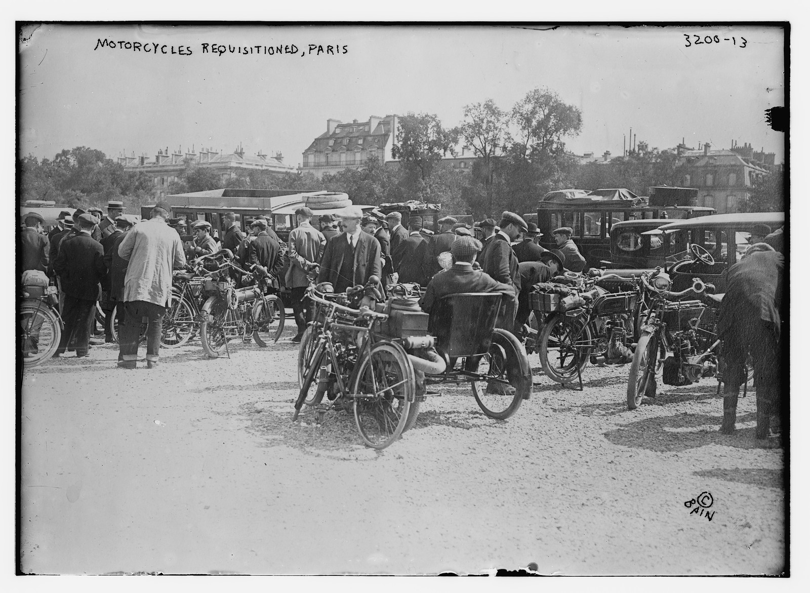 Motorcycles requisitioned, Paris, n/a — historic photograph
