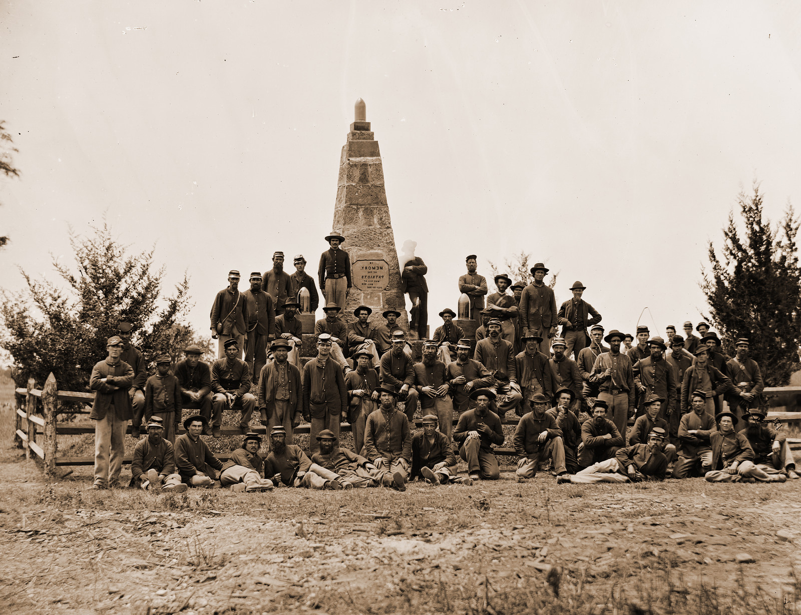 Bull Run Virginia. Monument on battlefield, 1865 — historic photograph