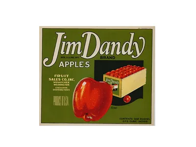Jim Dandy Apples fruit crate label