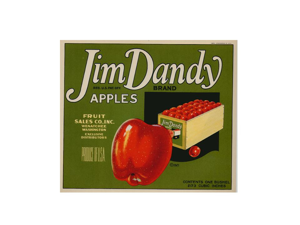 Jim Dandy Apples fruit crate label — historic image