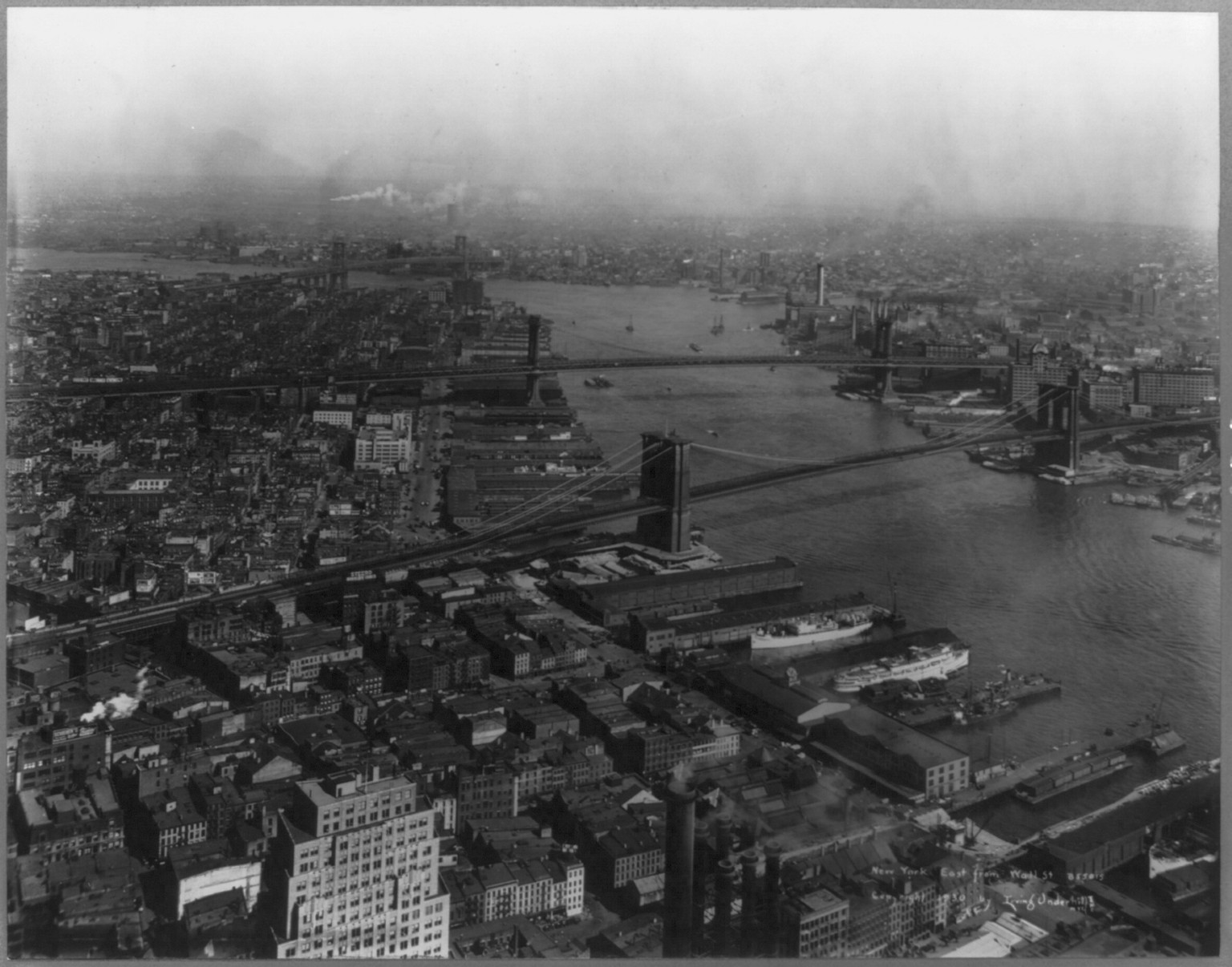 New York City, east from Wall St. — historic photograph