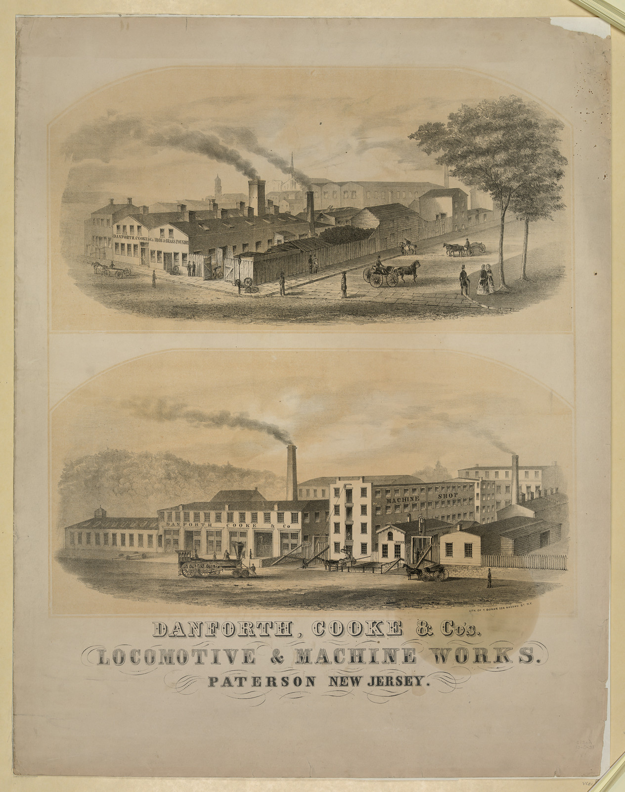 Danforth, Cooke & Co. Locomotive and Machine Works, Paterson New Jersey — historic image