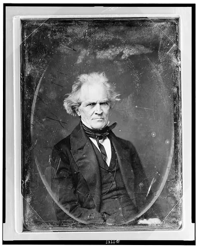 Portrait of an elderly man with white hair, daguerreotype