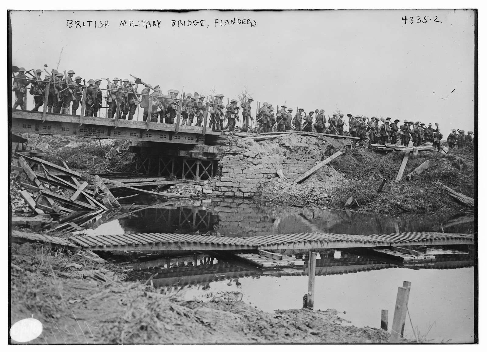 British military bridge, Flanders, n/a — historic photograph