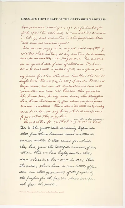 Lincoln's First Draft of the Gettysburg Address