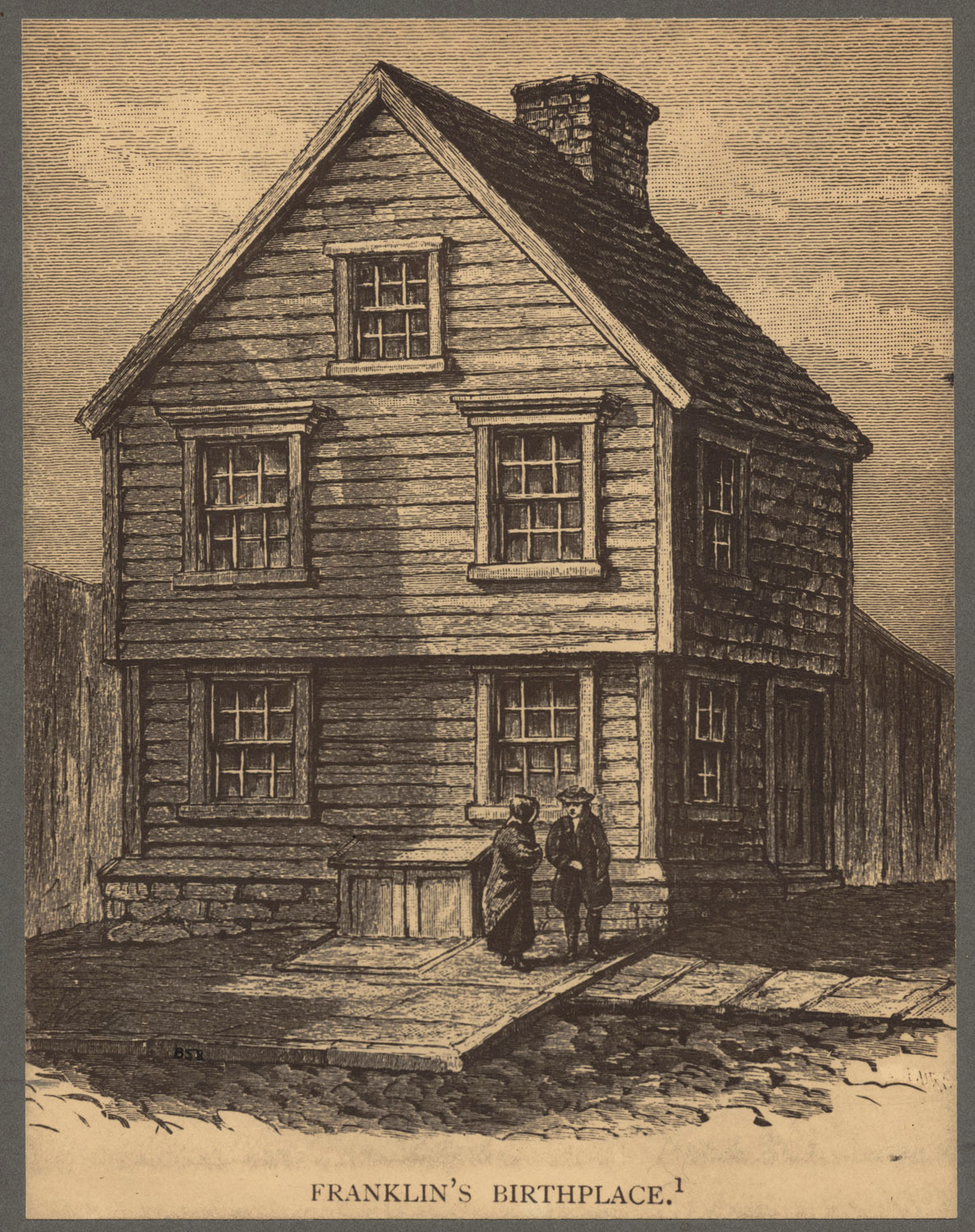 Birthplace of Benjamin Franklin, Milk Street bostonpubliclibrary — historic image