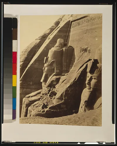 Facade of the Temple of Simbel, from the west / Frith.