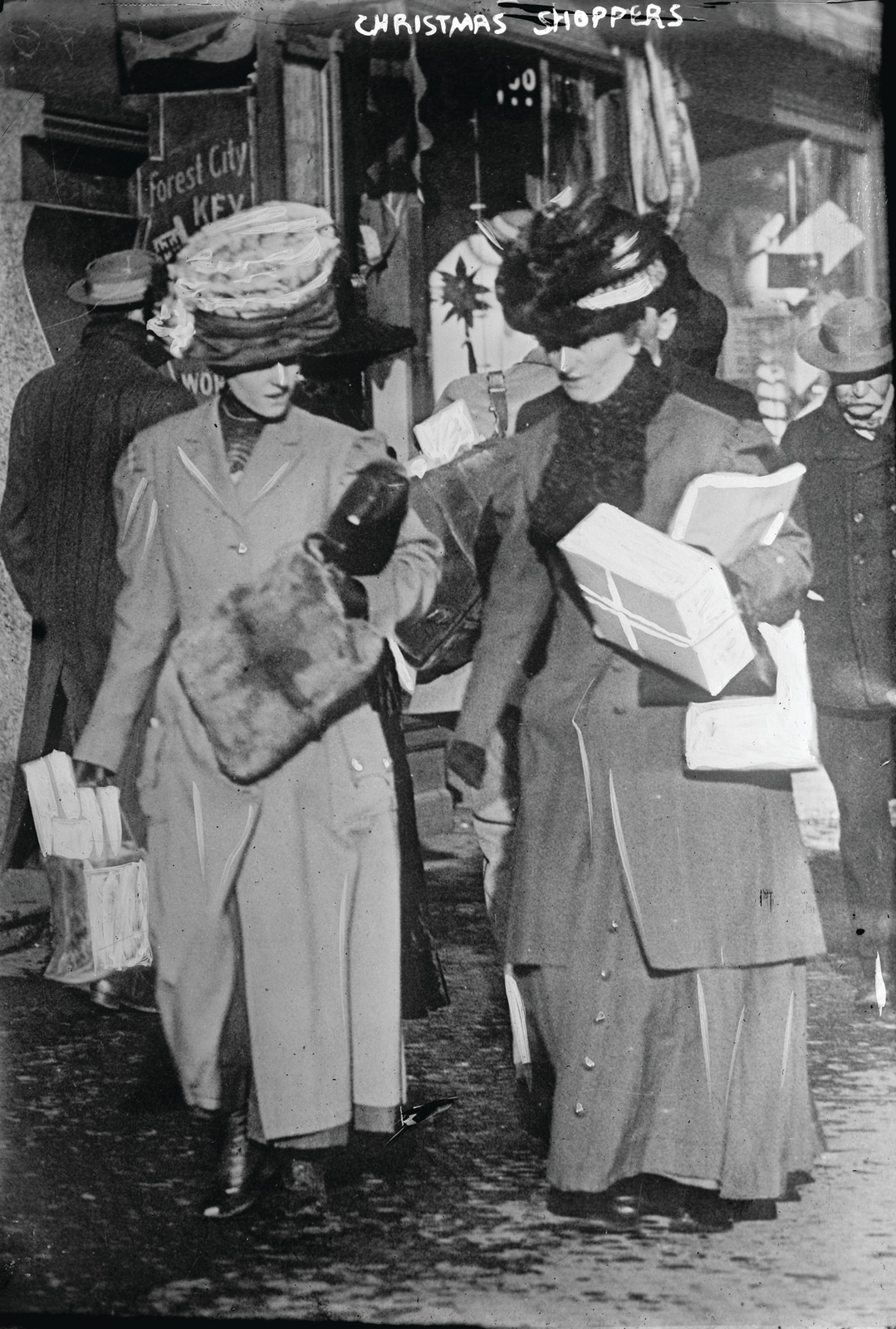 Christmas Shoppers, c. 1910-1915 — historic photograph