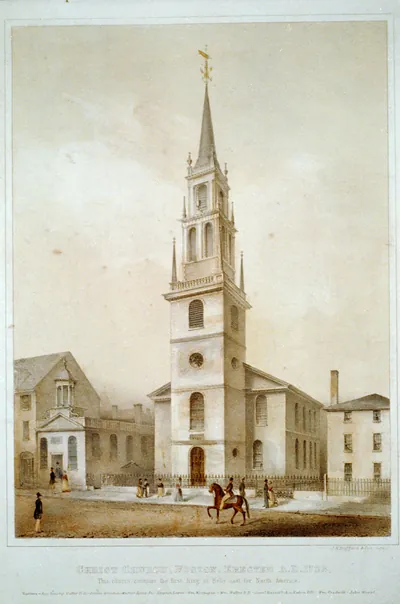 Christ Church, Boston - erected A.D. 1723 - this church contains the first ring of bells cast for North America