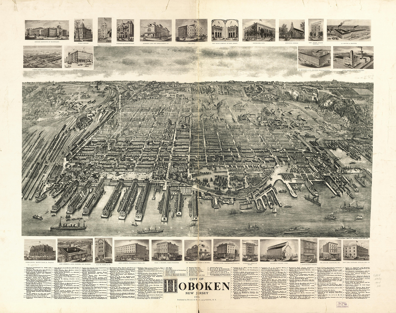 Hoboken, New Jersey, 1904, 1904 — antique map