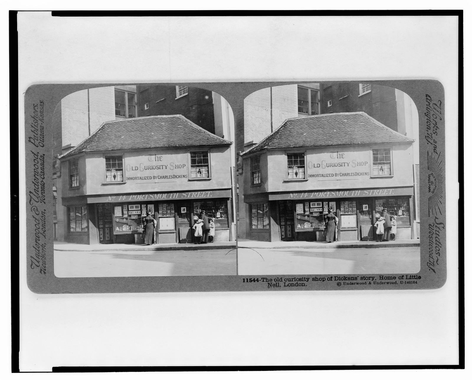 The old curiosity shop of Dickens' story, home of Little Nell, London, New York ; London ; Toronto-Canada ; Ottawa-Kansas : Underwood & Underwood, Publishers, c1914 August 26. — historic photograph