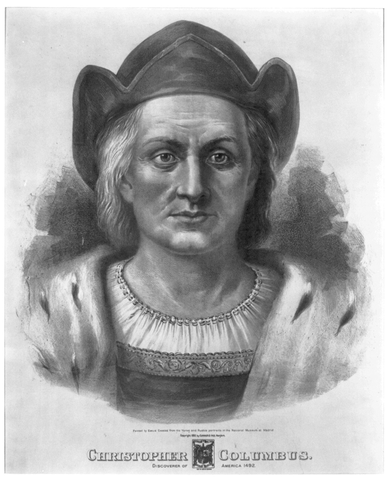 Christopher Columbus: Discoverer of America 1492, [New York] : Currier & Ives, 1892. — antique lithograph