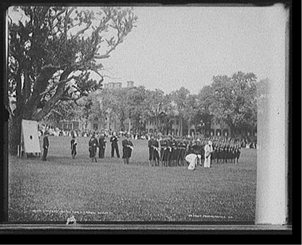Company inspection, U.S. Naval Academy, [between 1890 and 1901] — historic photograph