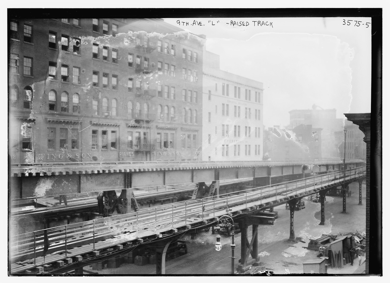 Raised express track 9th Ave. "L", n/a — historic photograph