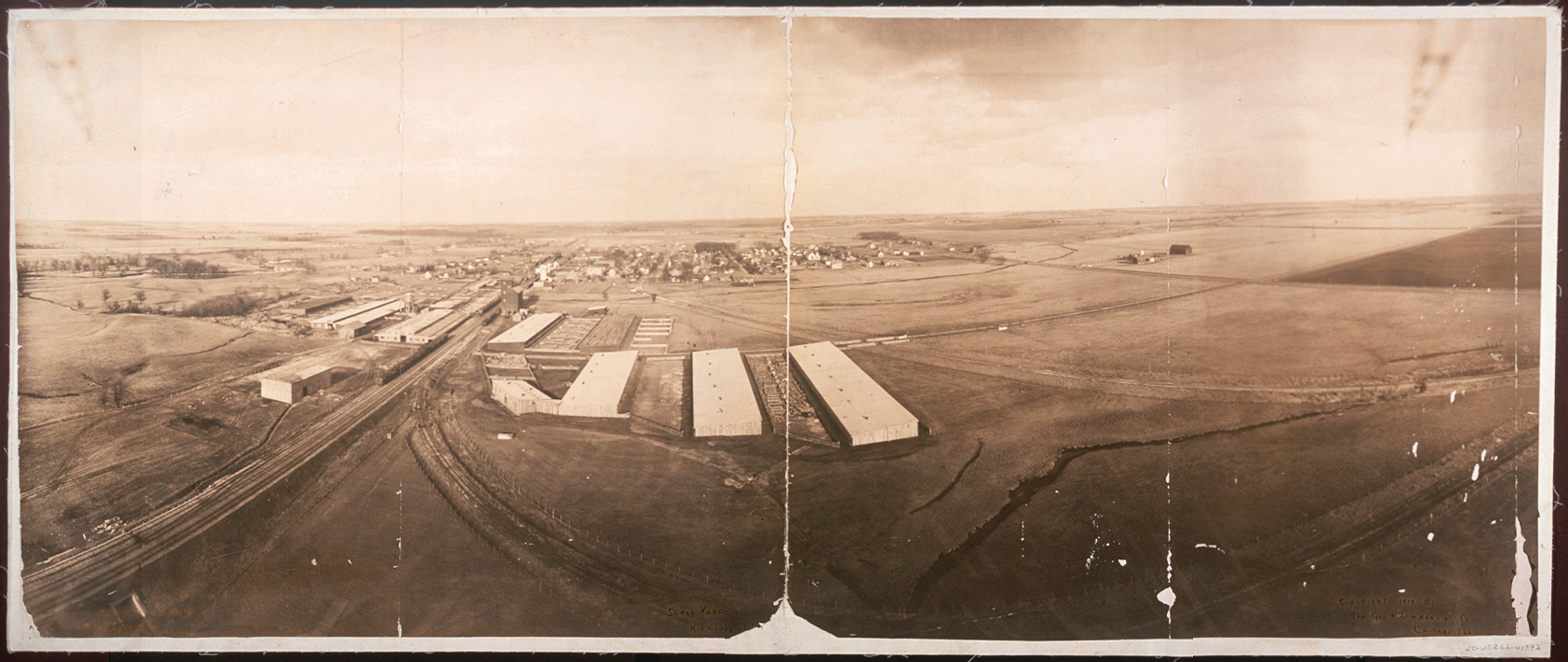 Sheep yards, Kirkland, Illinois, 1909, 1909 — historic image