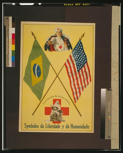Symbolos da liberdade y da humanidade A Crux Vermelha, Mãe de todas as nacões.