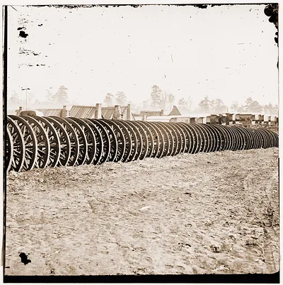 City Point Virginia (vicinity). Park of army wagon wheels