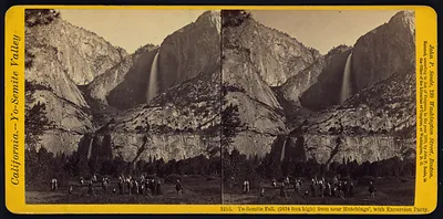 Yo-Semite Fall, from near Hutchings', with Excursion Party
