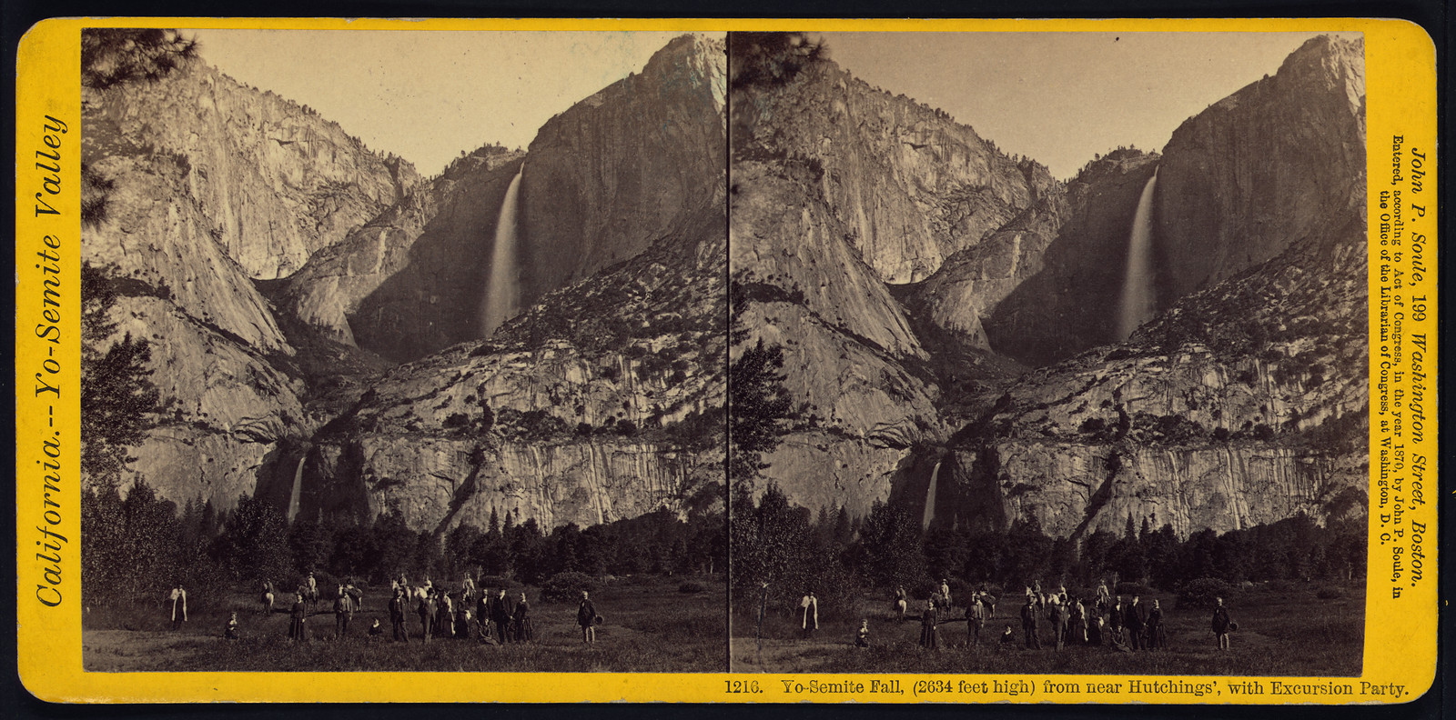 Yo-Semite Fall, from near Hutchings', with Excursion Party — historic image