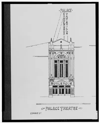 [Palace Theatre, National Theatre, and Columbia Theatre, all on Monroe St., Detroit, Michigan] / AFD.