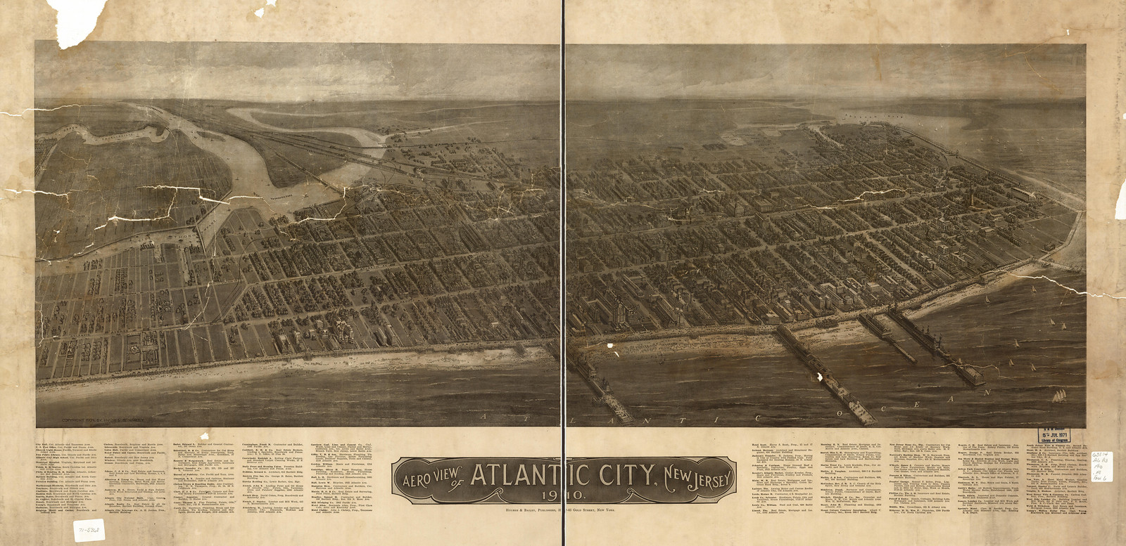 Atlantic City, New Jersey, 1910, 1910 — antique map