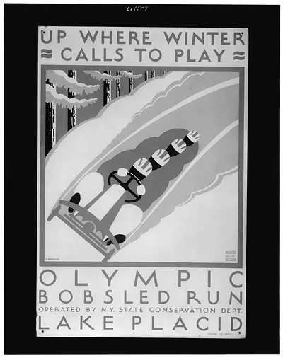 Up where winter calls to play Olympic bobsled run Lake Placid / J. Rivolta.