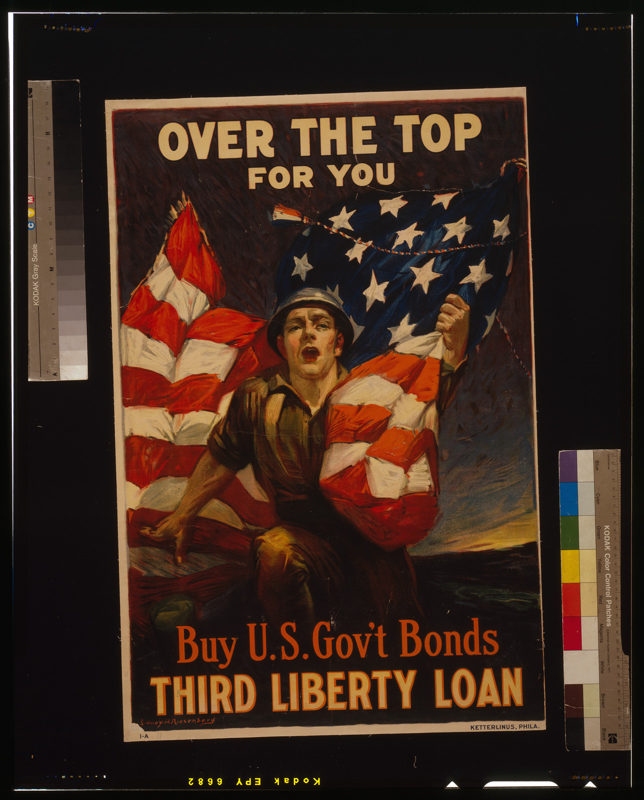 Over the top for you - Buy U.S. gov't bonds, Third Liberty Loan / Sidney H. Riesenberg., Phila[delphia] : Ketterlinus, [1918] — vintage poster