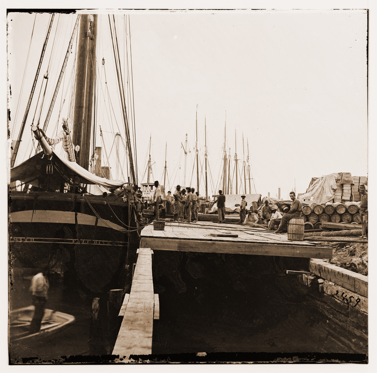 City Point Virginia. Transports at wharf, 1861 — historic photograph