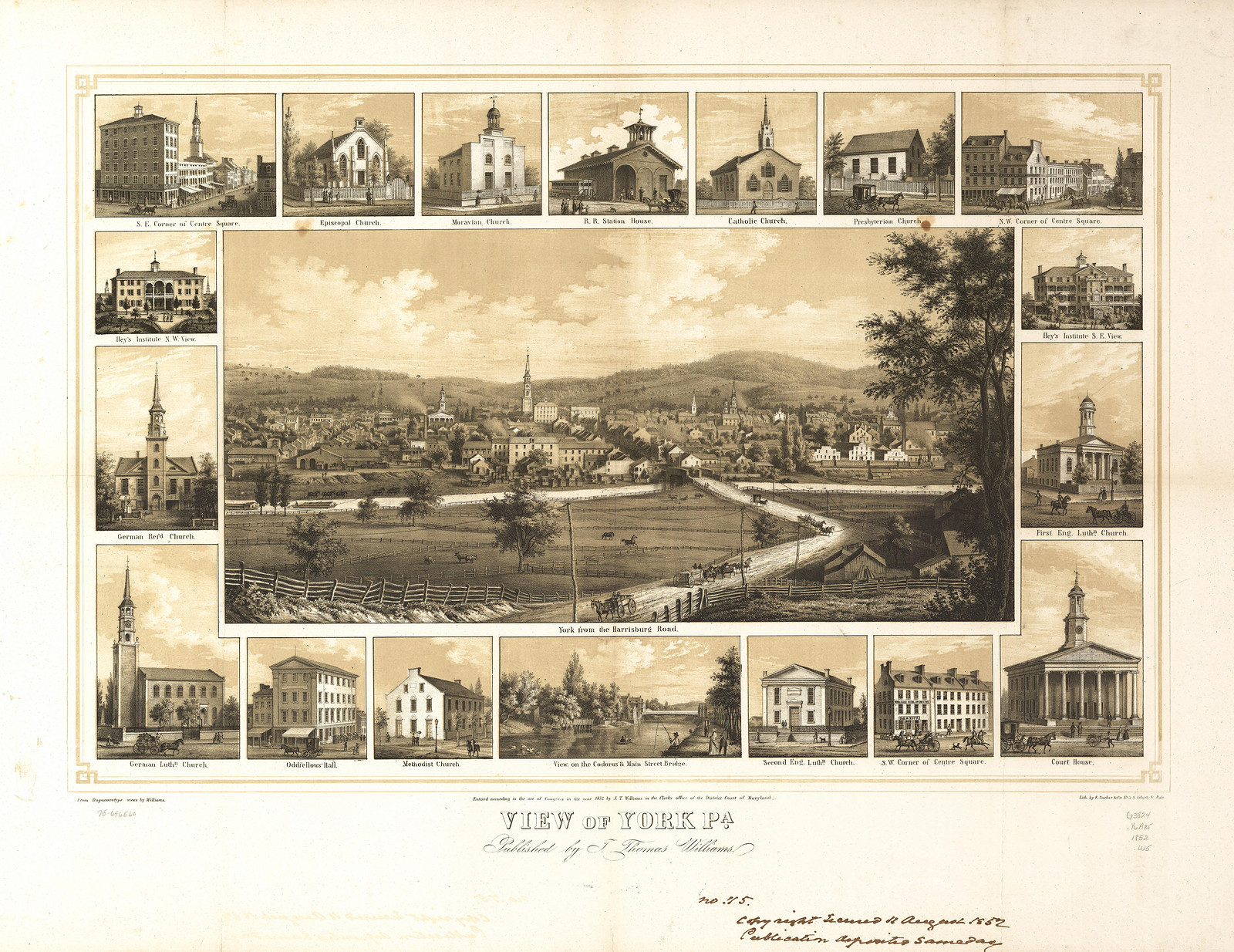 York, Pennsylvania, 1852, 1852 — antique map