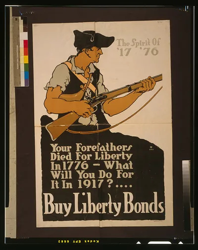 Your forefathers died for liberty in 1776 - What will you do for it in 1917? Buy Liberty Bonds / Ickes.