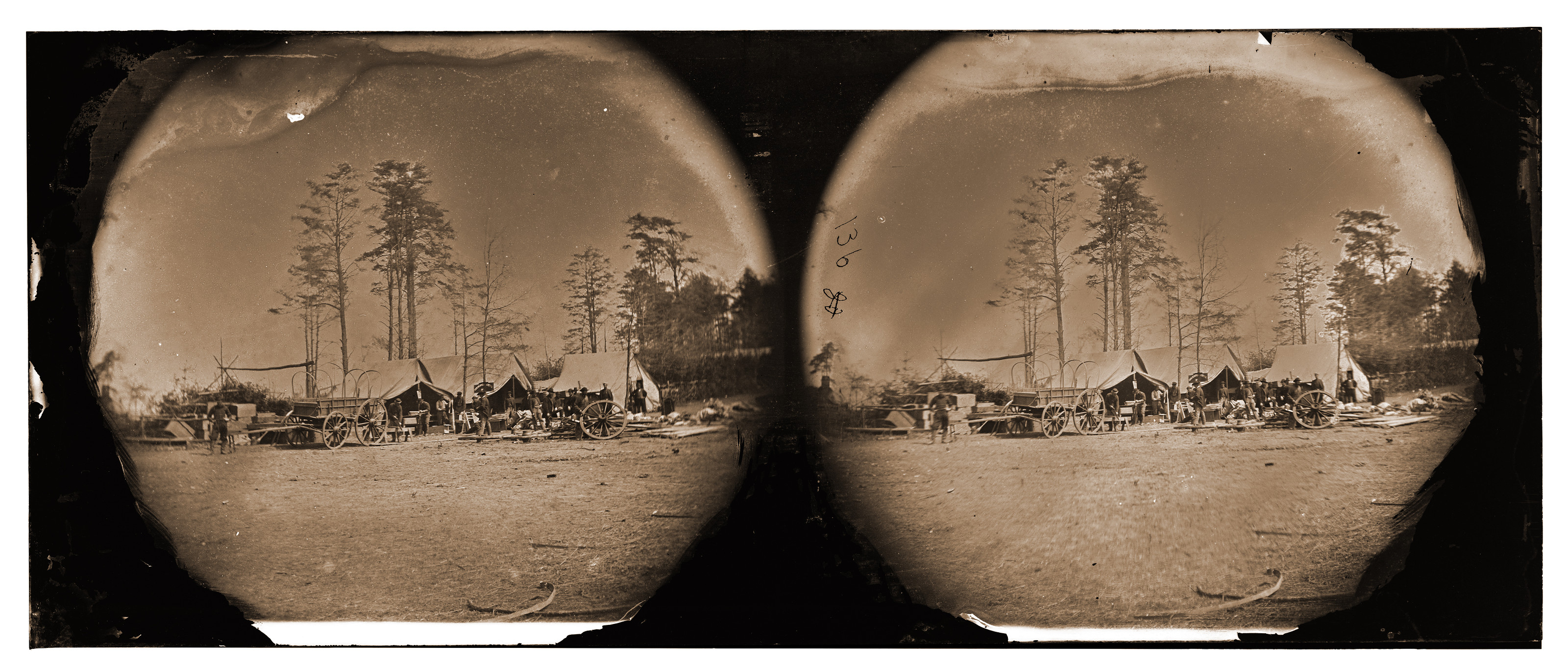 Brandy Station Virginia. Carpenter wheelwright and harness shops. Headquarters Army, 1864 — historic photograph