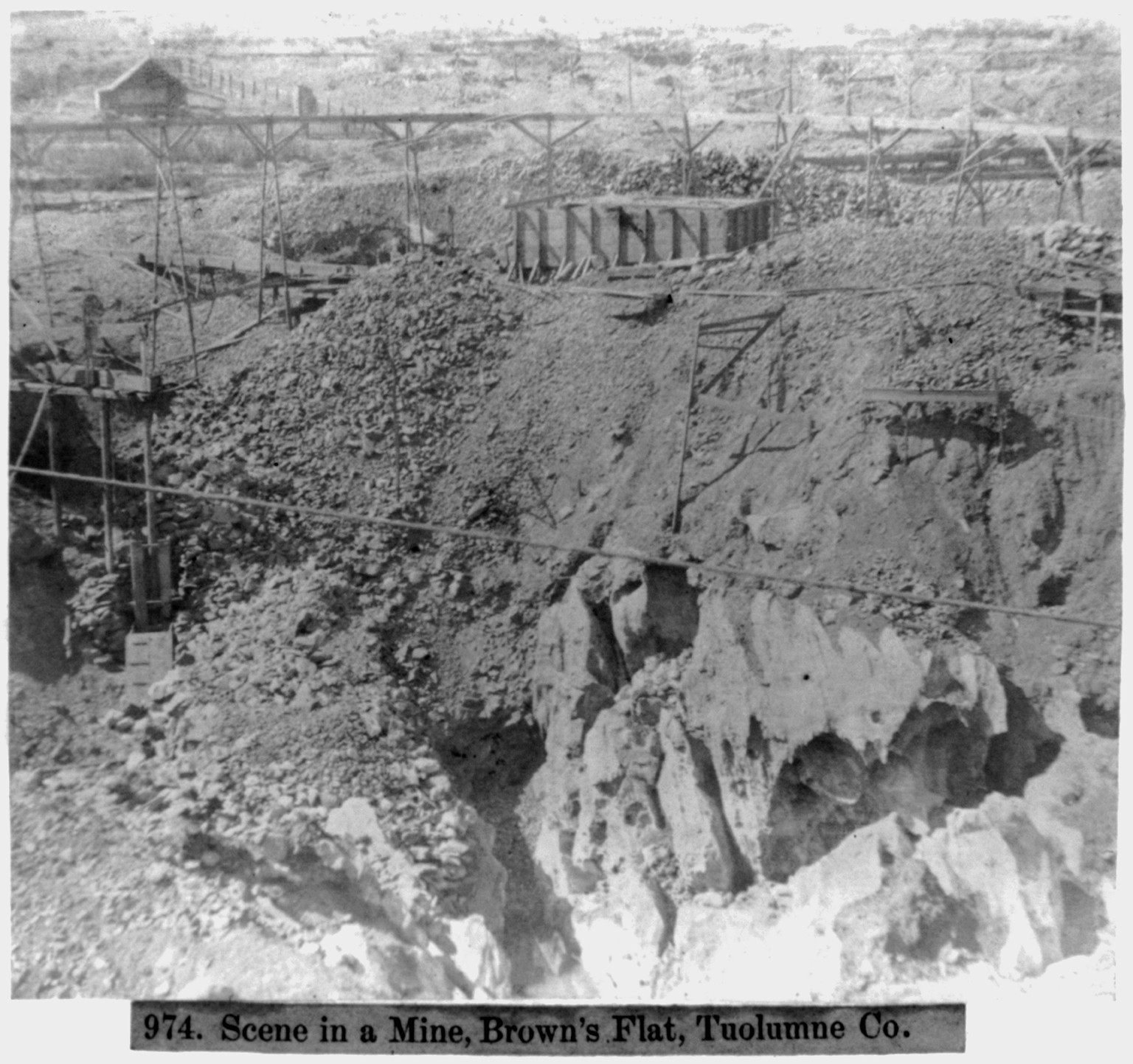 Scene in a mine, Brown's Flat, Tuolumne County, [published 1866] — historic photograph