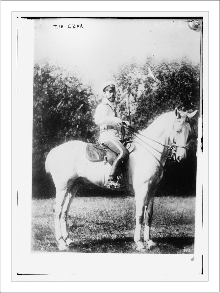 The Czar on horse, n/a — historic photograph