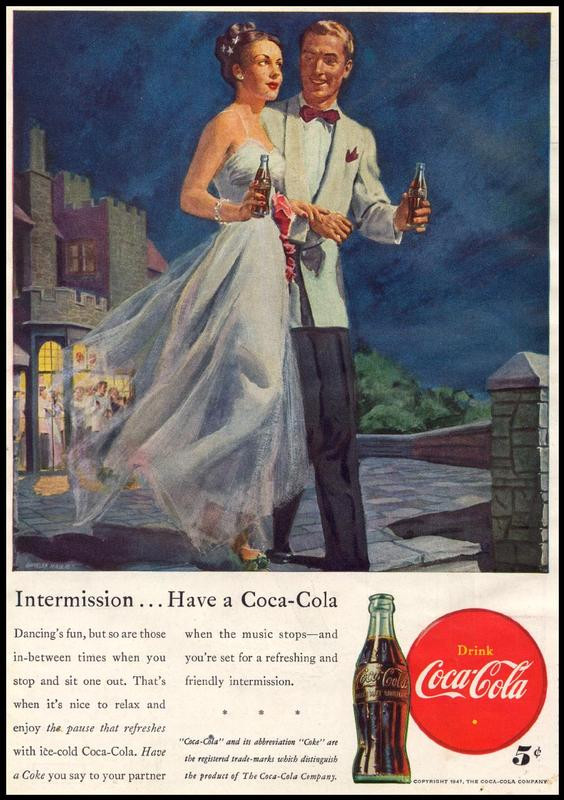 Intermission... Have a Coca-Cola advertisement with dancing couple — historic image